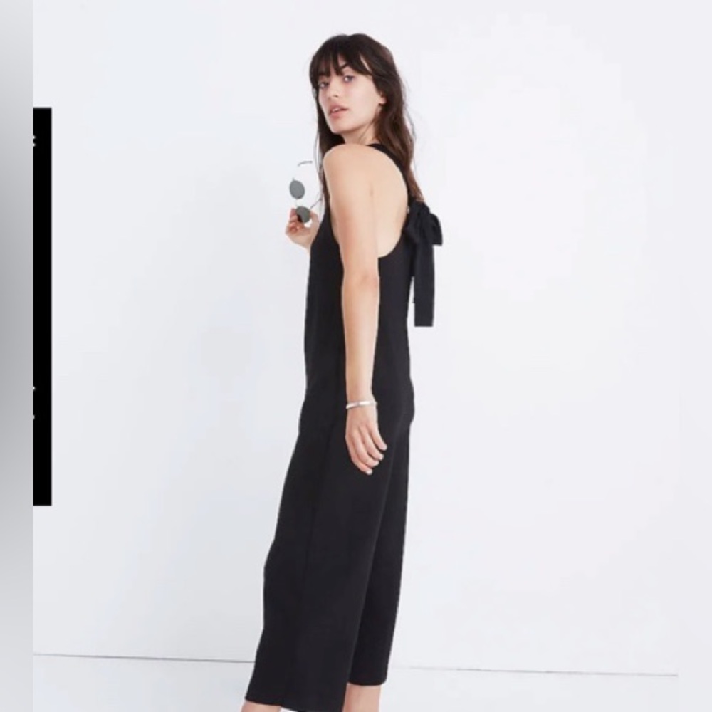 Texture And Thread Tie Back Jumpsuit - image 1